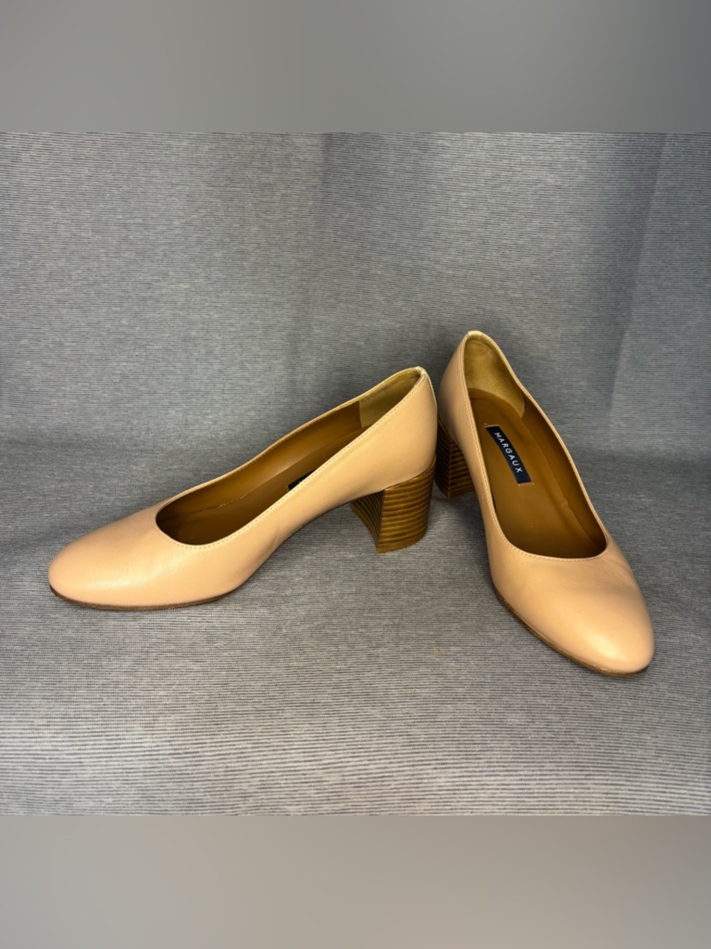 Margaux Nude Leather Block Heel Pump 36